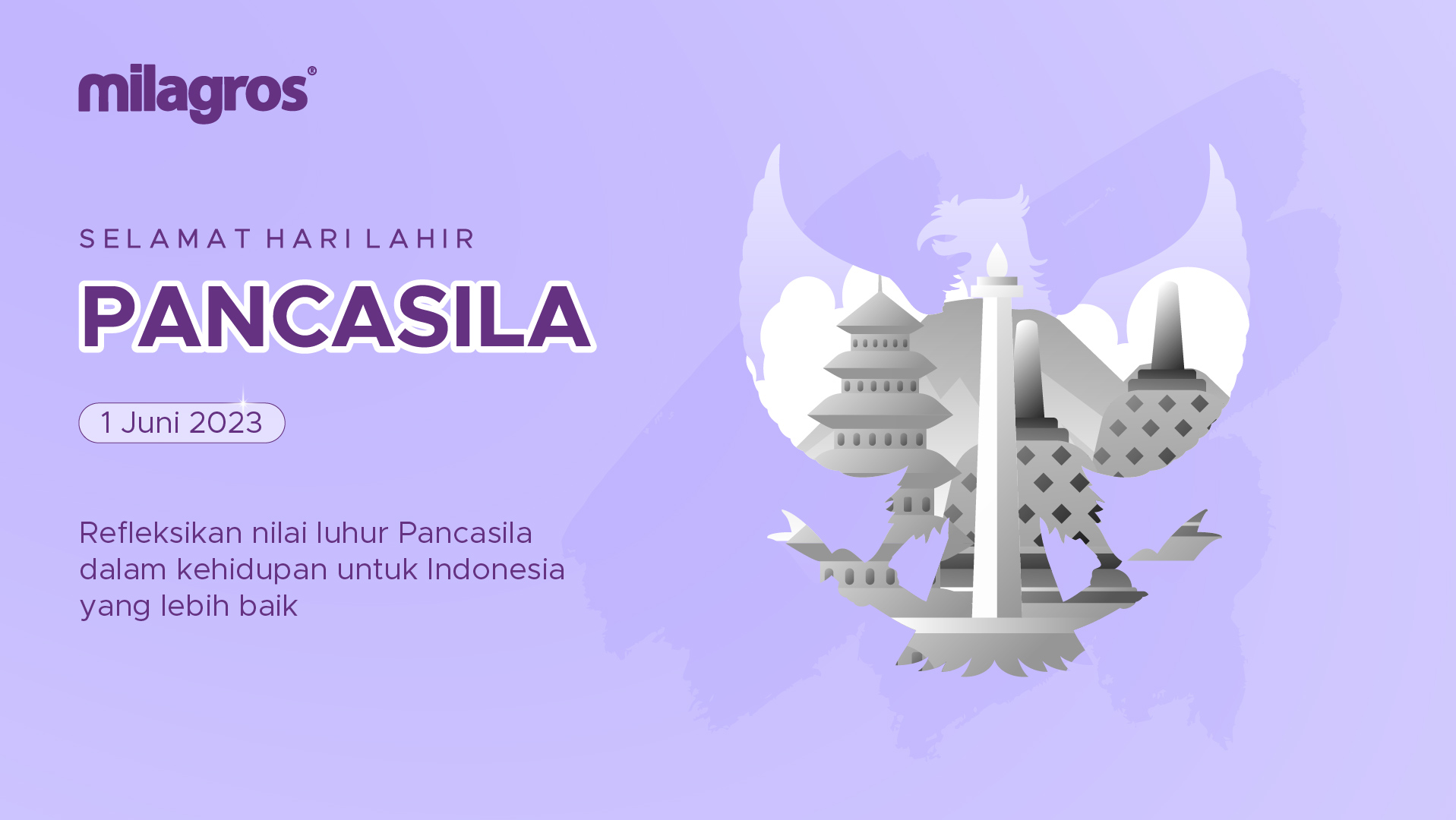 Selamat Hari Lahir Pancasila 1 Juni 2023. 
